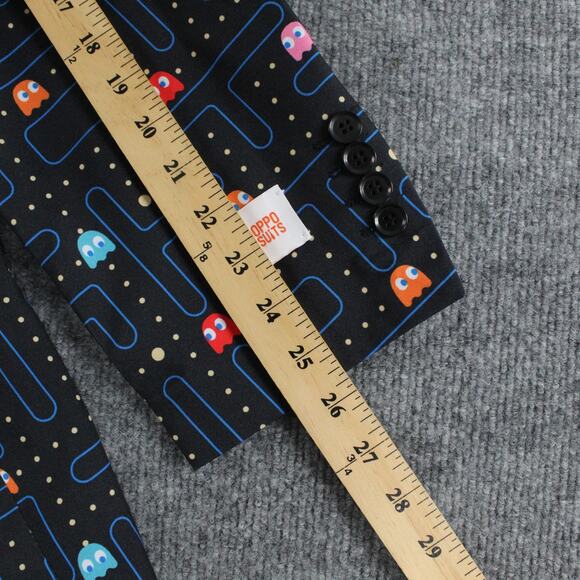 OppoSuits Pac Man Suit Mens US 44 EU 54 Black Maze Print Jacket Pants 2 Piece - Picture 9 of 16